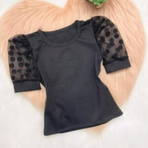 Blusinha Manga Princesa Bolinha