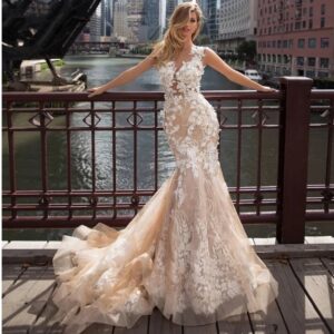 Vestido Noiva sereia Marfim