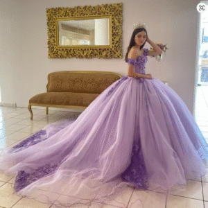 Lilás princesa vestido debutante aplique tule