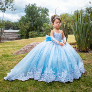 Mangas compridas vestidos da menina de flor para casamento