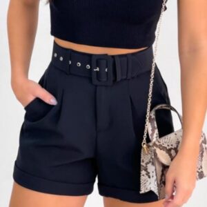Shorts Alfaiataria Cinto Preto