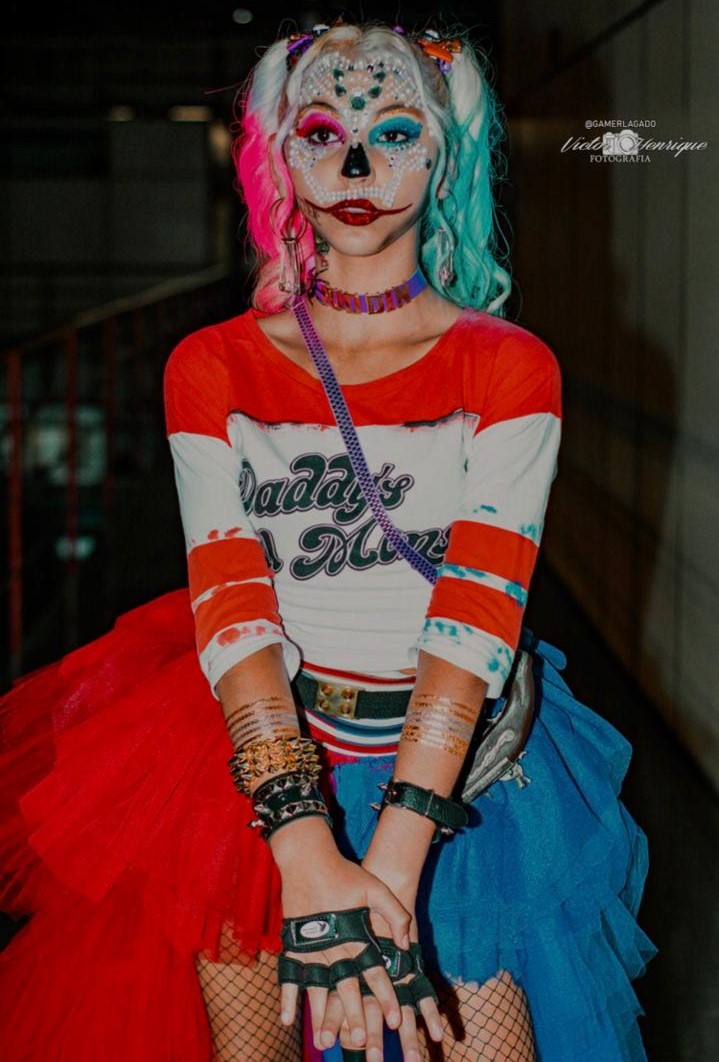 Cosplay Arlequina Caveira Mexicana Itaquá