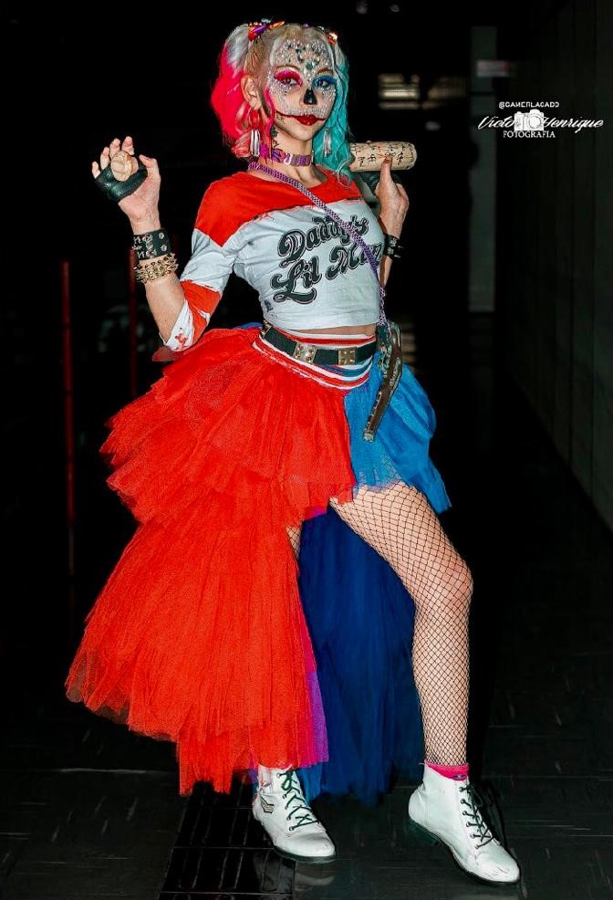 Cosplay Arlequina Caveira Mexicana Itaquá