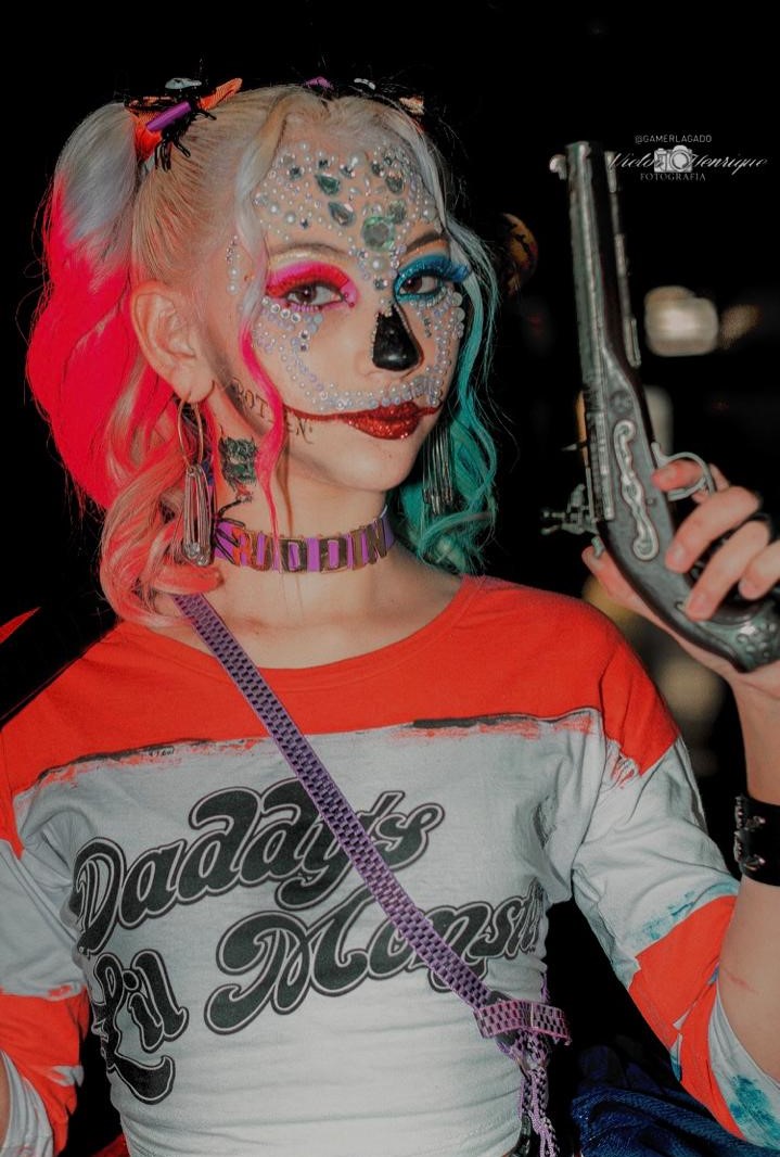Cosplay Arlequina Caveira Mexicana Itaquá