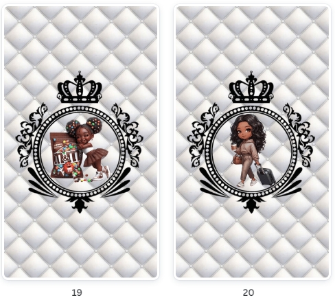 Modelos de Pacote Destaques Menina Negra luxo Branco