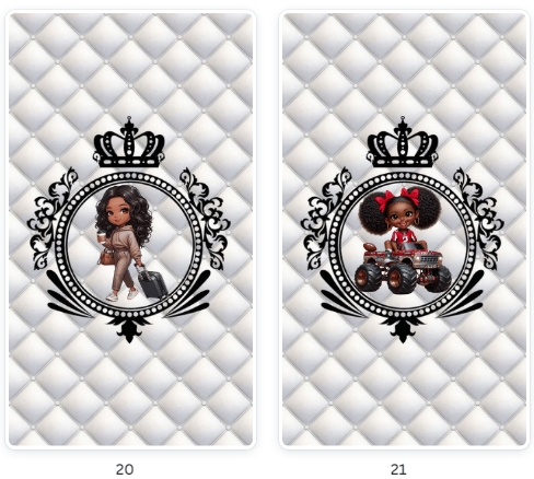 Modelos de Pacote Destaques Menina Negra luxo Branco