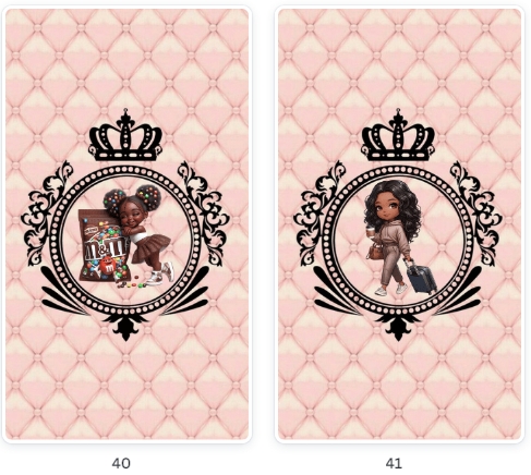 Modelos de Pacote Destaques Menina Negra, luxo rosa