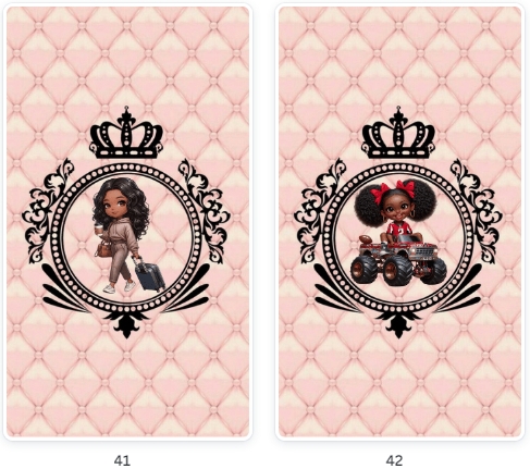 Modelos de Pacote Destaques Menina Negra, luxo rosa