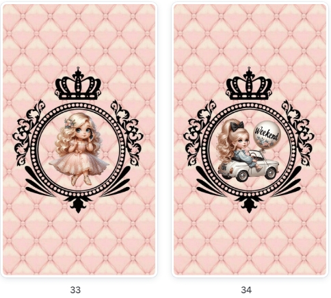 Modelos de Pacote Destaques Menina Loira, luxo rosa