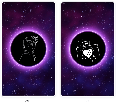 Modelos de Pacote Destaques Adolescente Luxo Galáxia Roxa