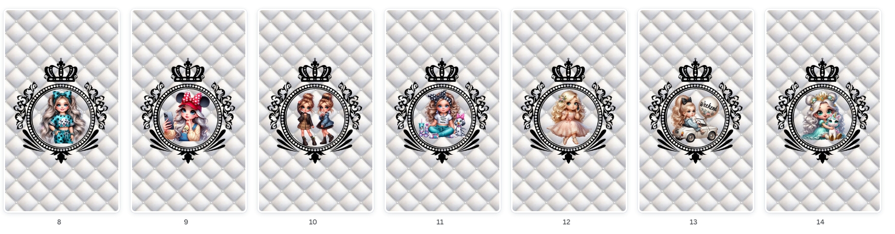 Modelos de Pacote Destaques Menina Loira, luxo Branco