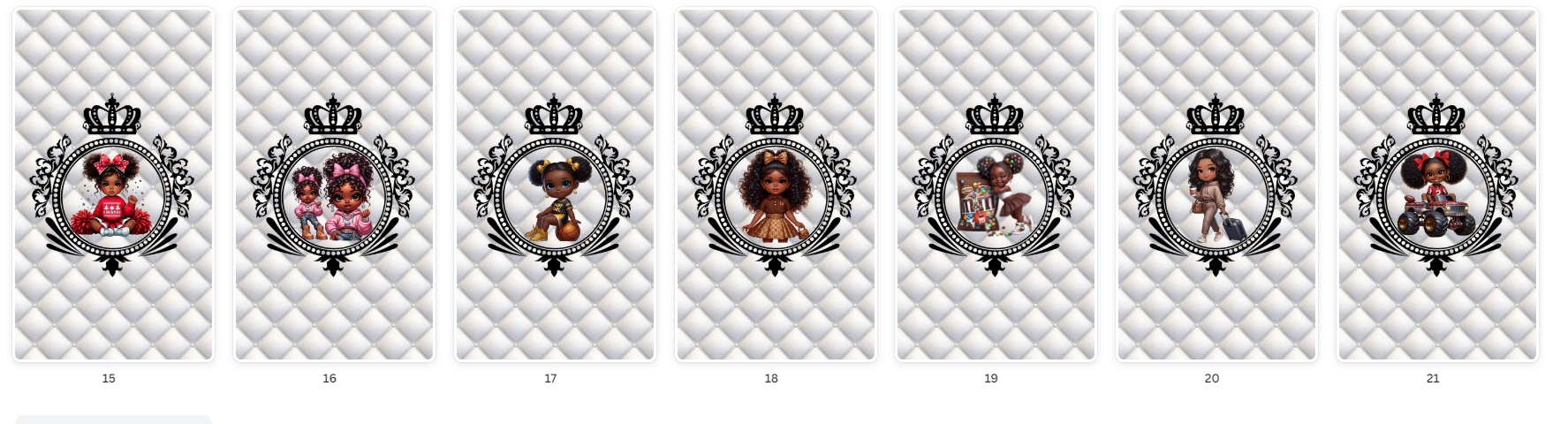 Modelos de Pacote Destaques Menina Negra luxo Branco