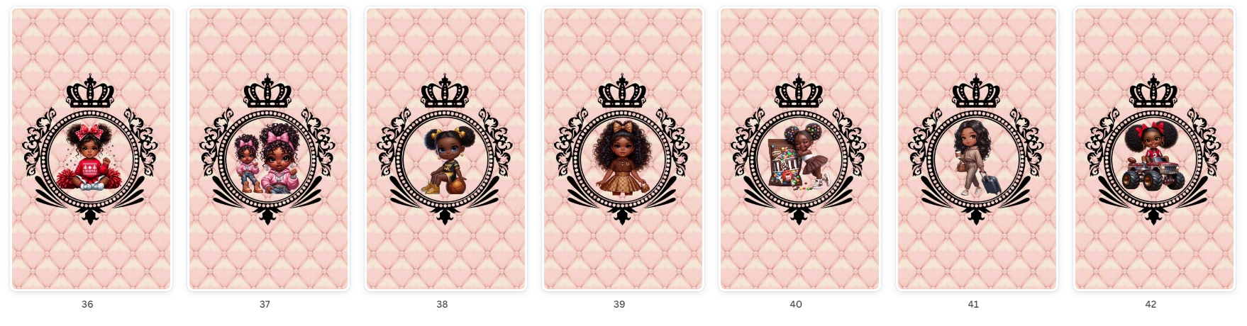 Modelos de Pacote Destaques Menina Negra, luxo rosa