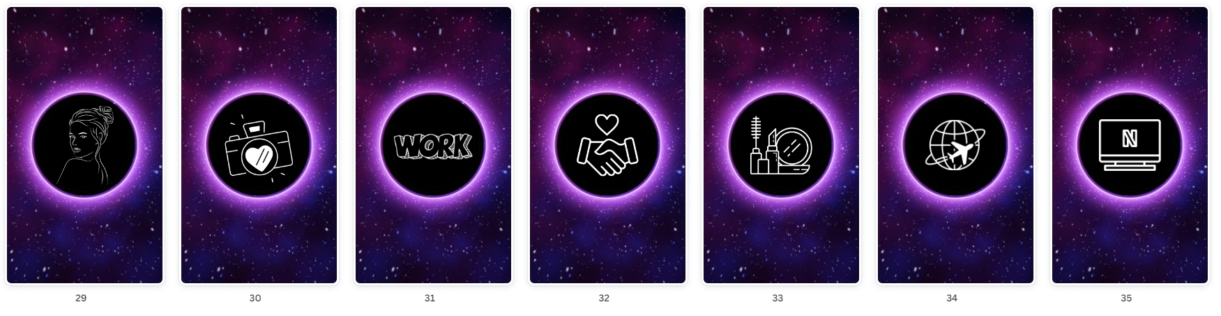 Modelos de Pacote Destaques Adolescente Luxo Galáxia Roxa