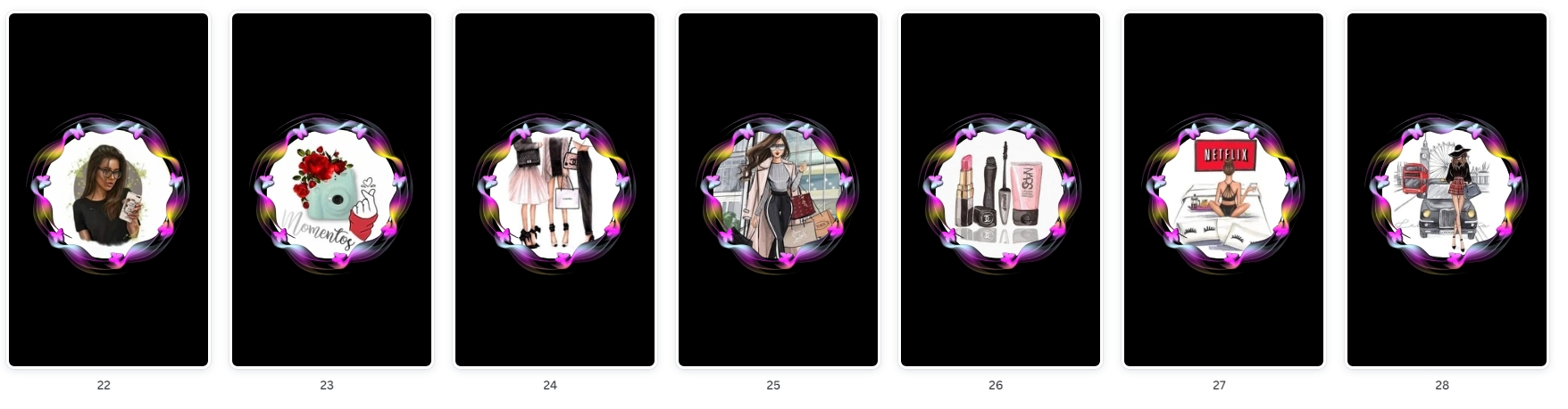 Modelos de Pacote Destaques Adolescente Luxo Borboleta