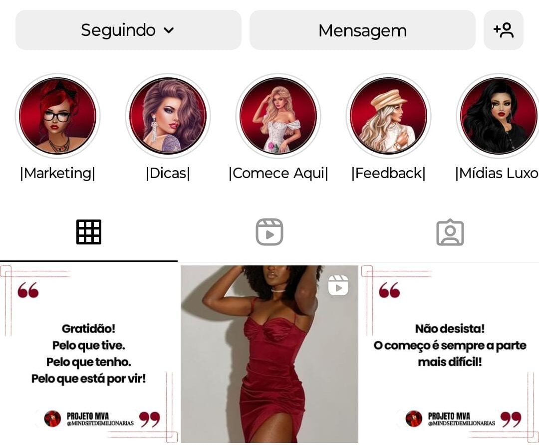 Destaques Organizados Mindset de Milionarias - Diamond Publi Oficial