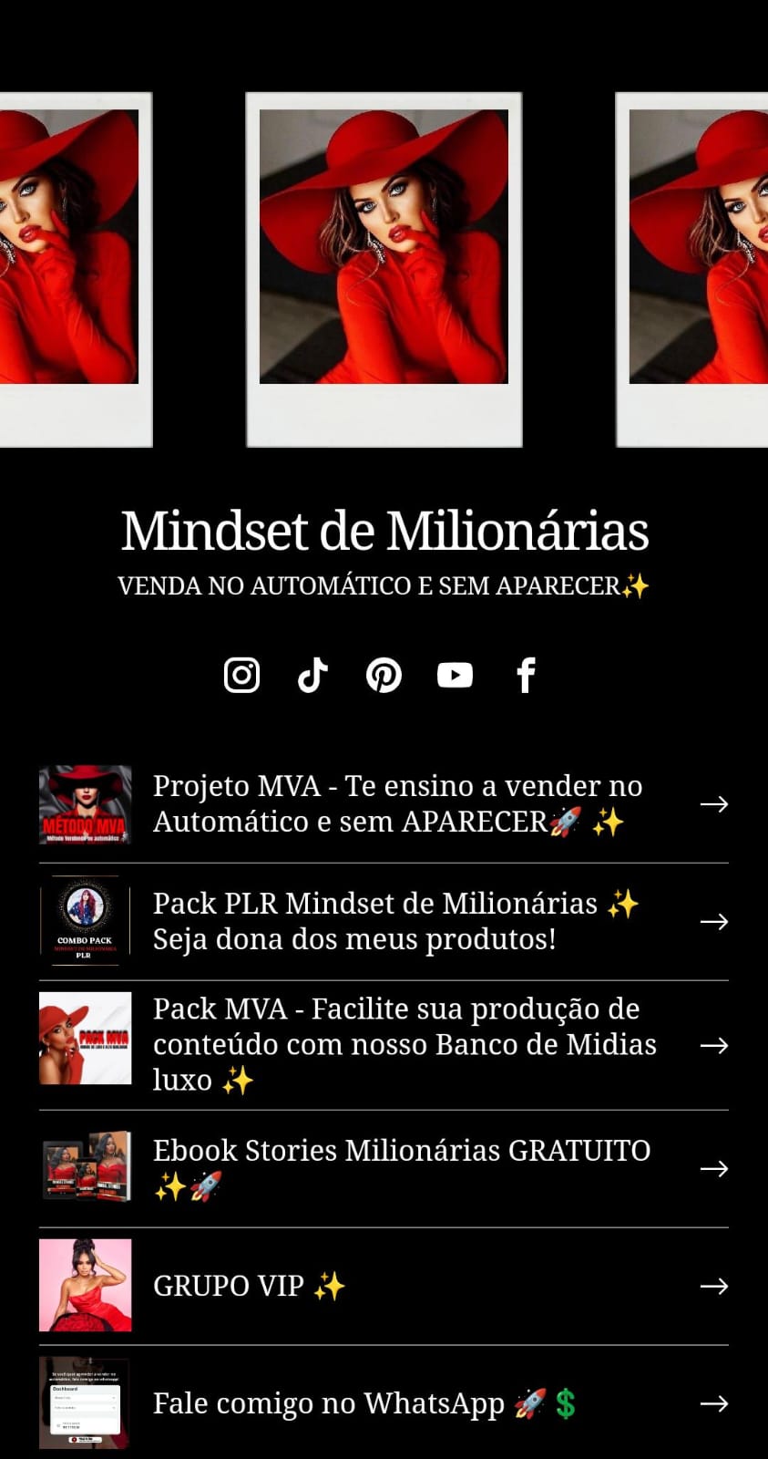 Biosite Estruturado - Mindset de Milionarias - Diamond Publi Oficial